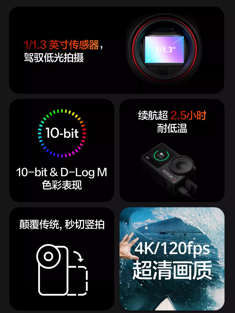 DJI Action 4 运动相机：捕捉每一个精彩瞬间|老九淘券网 - 每天更新免费淘宝，京东优惠券，外卖红包